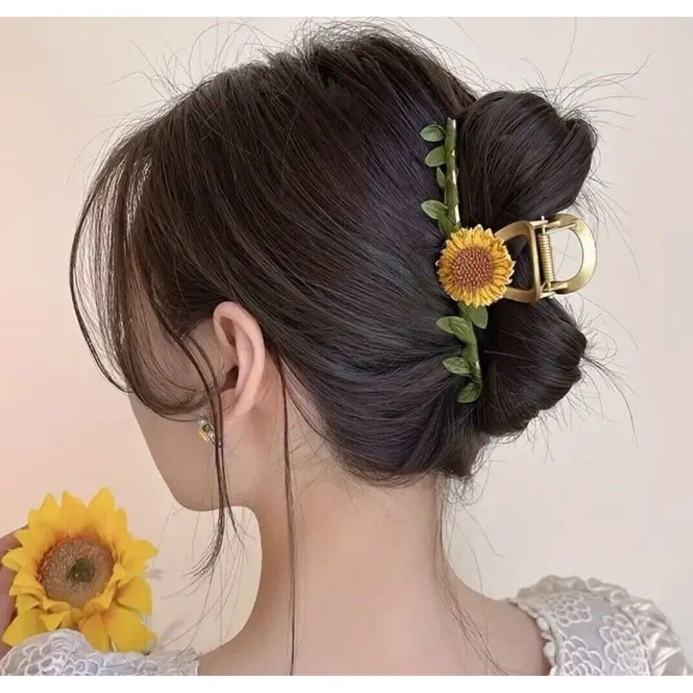 SunFlower Hair Clips‎ Fashion Flower Shaped Claw Clips NonSlip New